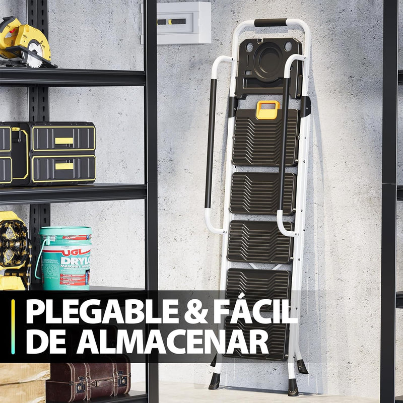 Folding 5-Step Ladder Capacity Step Stool with Safety