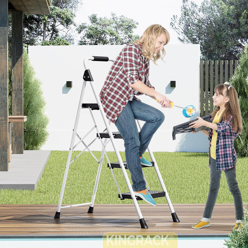 Folding 5-Step Ladder Capacity Step Stool with Safety