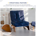 Folding Accent Chair with Footrest Modern Upholstered Lounge