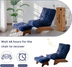 Folding Accent Chair with Footrest Modern Upholstered Lounge