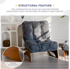 Folding Accent Chair with Footrest Modern Upholstered Lounge
