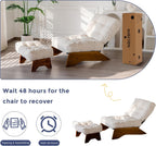 Folding Accent Chair with Footrest Modern Upholstered Lounge