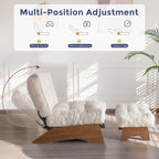 Folding Accent Chair with Footrest Modern Upholstered Lounge