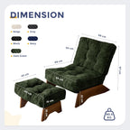 Folding Accent Chair with Footrest Modern Upholstered Lounge