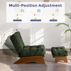 Folding Accent Chair with Footrest Modern Upholstered Lounge