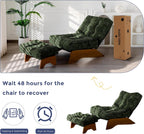 Folding Accent Chair with Footrest Modern Upholstered Lounge
