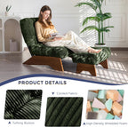 Folding Accent Chair with Footrest Modern Upholstered Lounge