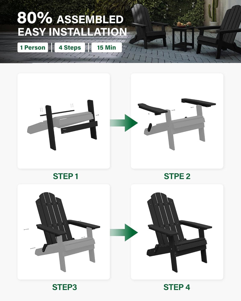 Folding Adirondack Chair for Outdoor: Modern Garden Chairs