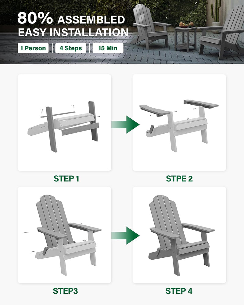 Folding Adirondack Chair for Outdoor: Modern Garden Chairs