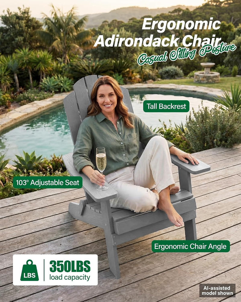 Folding Adirondack Chair for Outdoor: Modern Garden Chairs