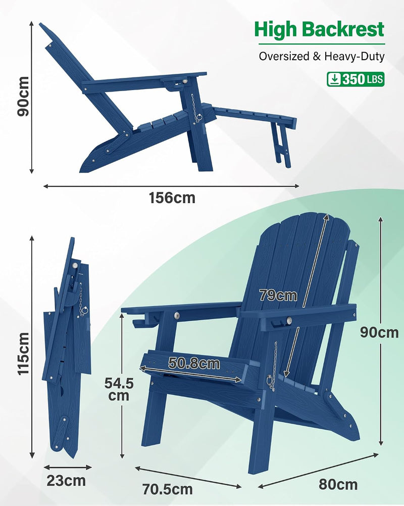 Folding Adirondack Chair for Outdoor: Sturdy Garden Chairs