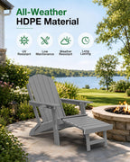 Folding Adirondack Chair for Outdoor: Sturdy Garden Chairs