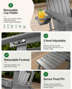 Folding Adirondack Chair for Outdoor: Sturdy Garden Chairs