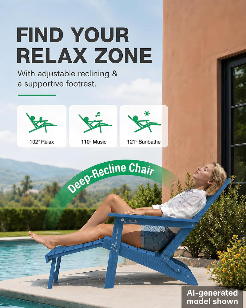Folding Adirondack Chair for Outdoor: Sturdy Garden Chairs
