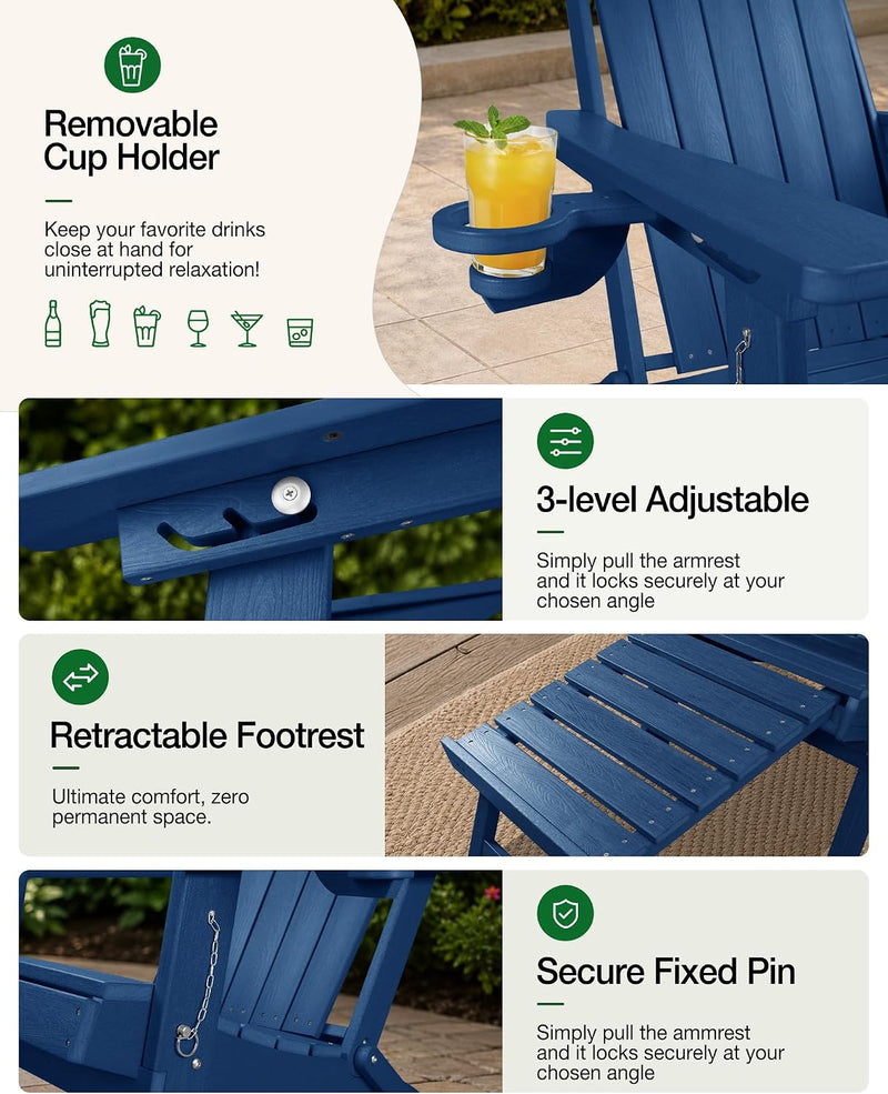 Folding Adirondack Chair for Outdoor: Sturdy Garden Chairs