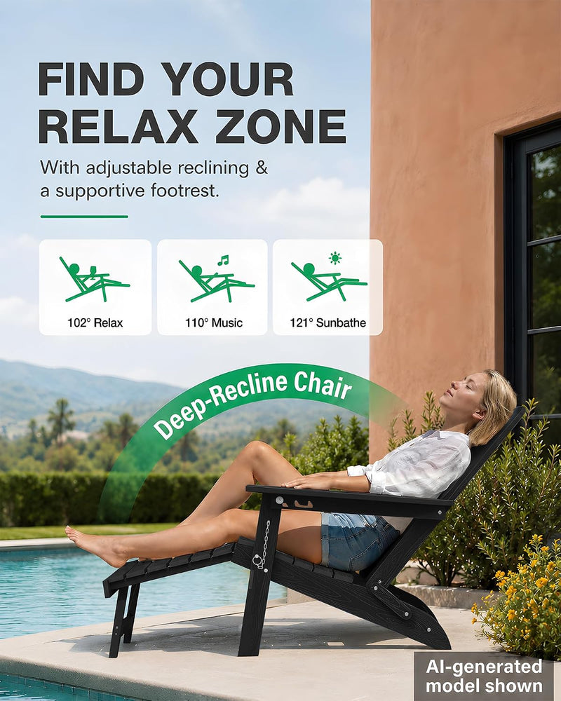 Folding Adirondack Chair for Outdoor: Sturdy Garden Chairs