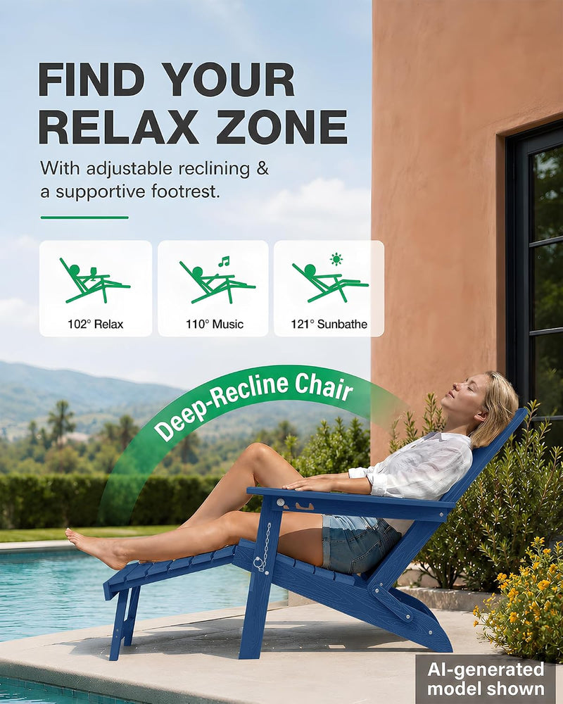 Folding Adirondack Chair for Outdoor: Sturdy Garden Chairs