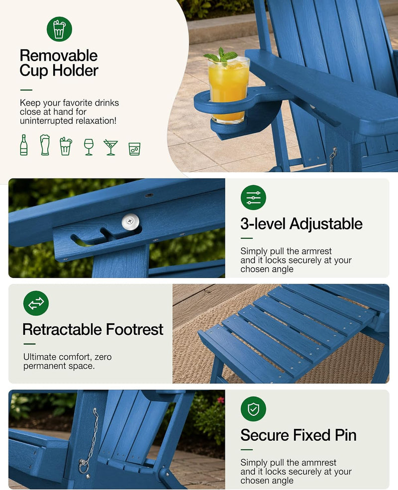 Folding Adirondack Chair for Outdoor: Sturdy Garden Chairs
