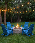 Folding Adirondack Chair Hdpe 2 Cup Holders Ocean