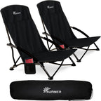 Folding Beach Chairs Foldable Camping Chair with Side (Set of 2)