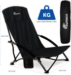 Folding Beach Chairs Foldable Camping Chair with Side (Set of 2)