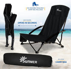 Folding Beach Chairs Foldable Camping Chair with Side (Set of 2)