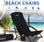 Folding Beach Chairs Foldable Camping Chair with Side (Set of 2)