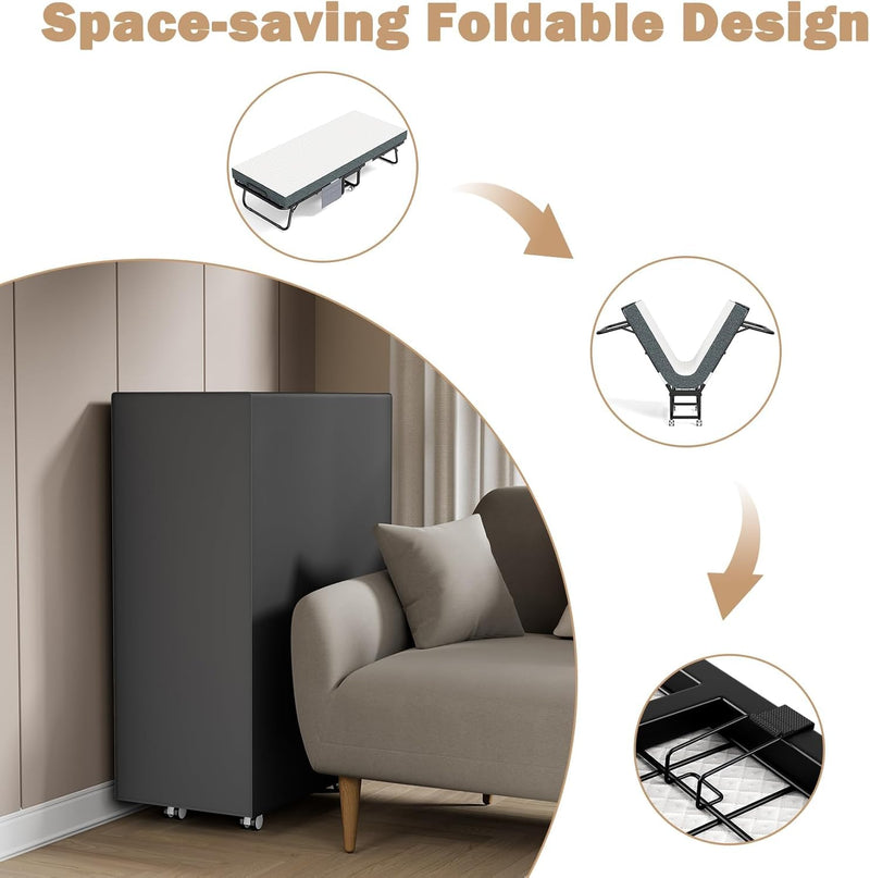 Folding Bed with 12.5CM Thick Luxurious Memory Foam