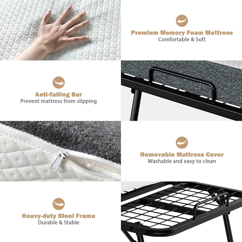 Folding Bed with 12.5CM Thick Luxurious Memory Foam