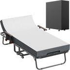 Folding Bed with 13CM Thick Mattress Adjustable