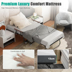 Folding Bed with 13CM Thick Mattress Adjustable