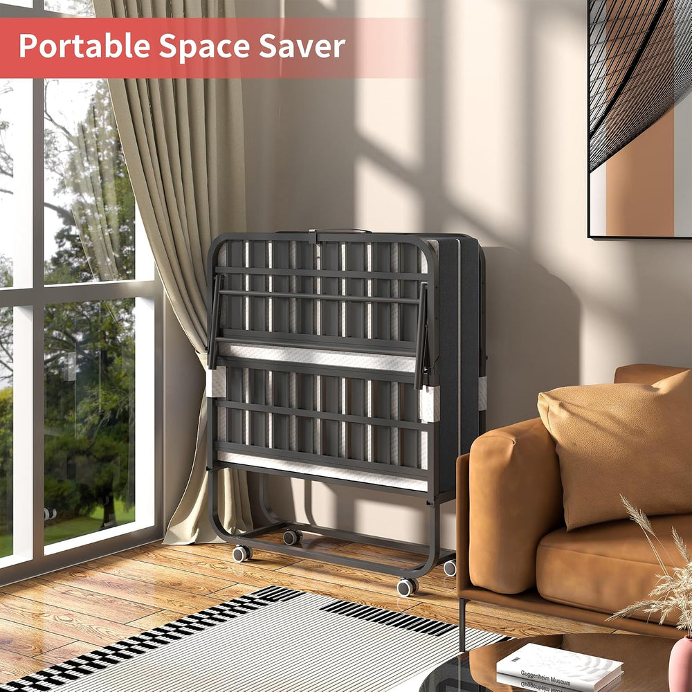 Folding Bed with Mattress for Adults Portable Roll