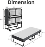 Folding Bed with Mattress Portable Foldable Guest Beds