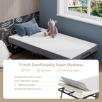 Folding Bed with Mattress Portable Foldable Guest Beds