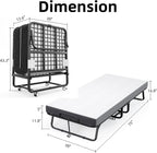 Folding Bed with Mattress Portable Foldable Guest Beds