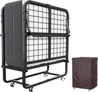 Folding Bed with Mattress Portable Foldable Guest Beds
