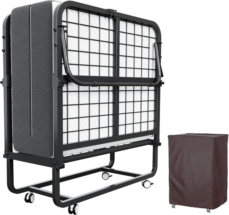 Folding Bed with Mattress Portable Foldable Guest Beds