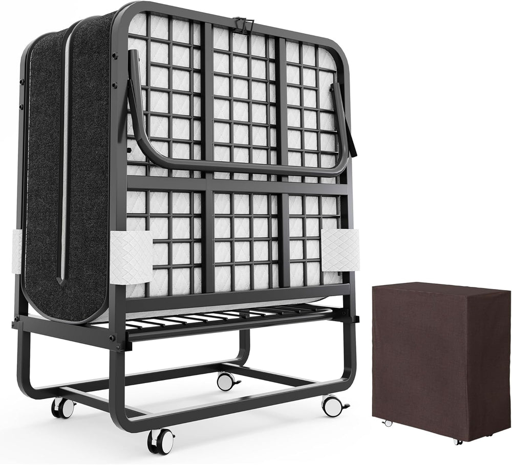 Folding Bed with Mattress Portable Foldable Guest Beds