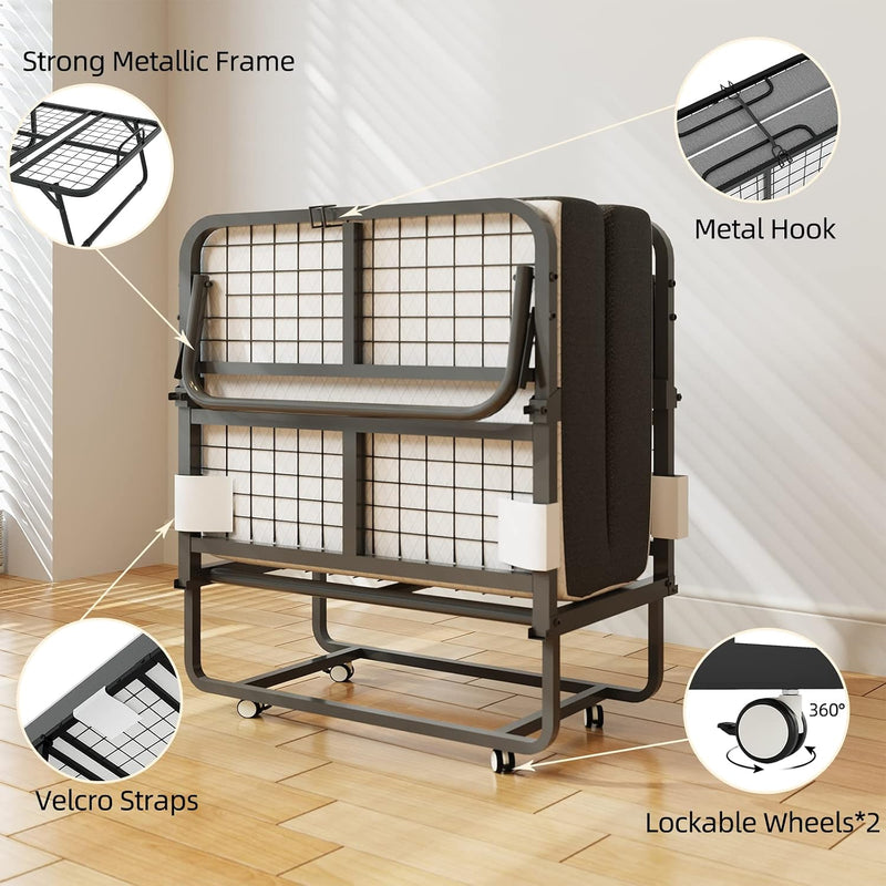 Folding Bed with Mattress Guest Z Portable Foldable
