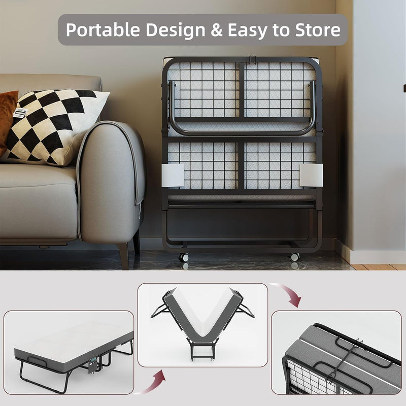 Folding Bed with Mattress Guest Z Portable Foldable