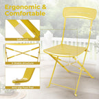 Folding Bistro Set 3 Pieces Conversation 2 Chairs