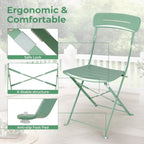 Folding Bistro Set 3 Pieces Conversation 2 Chairs