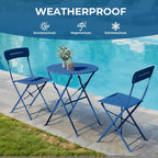 Folding Bistro Set 3 Pieces Conversation 2 Chairs
