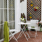 Folding Bistro Set 3 Pieces Conversation 2 Chairs