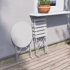 Folding Bistro Set 3 Pieces Conversation 2 Chairs