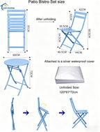 Folding Bistro Set Table Chairs (3 Piece)