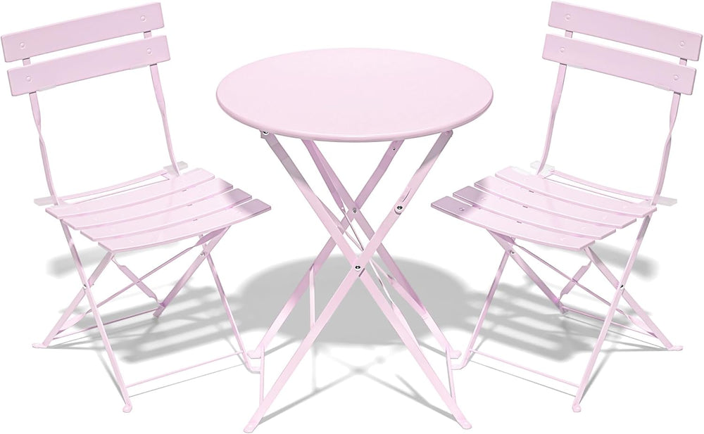 Folding Bistro Table and Chairs Balcony Furniture (Set of 2)