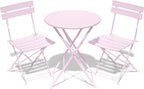 Folding Bistro Table and Chairs for Garden Foldable (Set of 2)