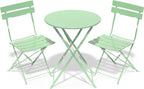 Folding Bistro Table and Chairs for Garden Foldable (Set of 2)