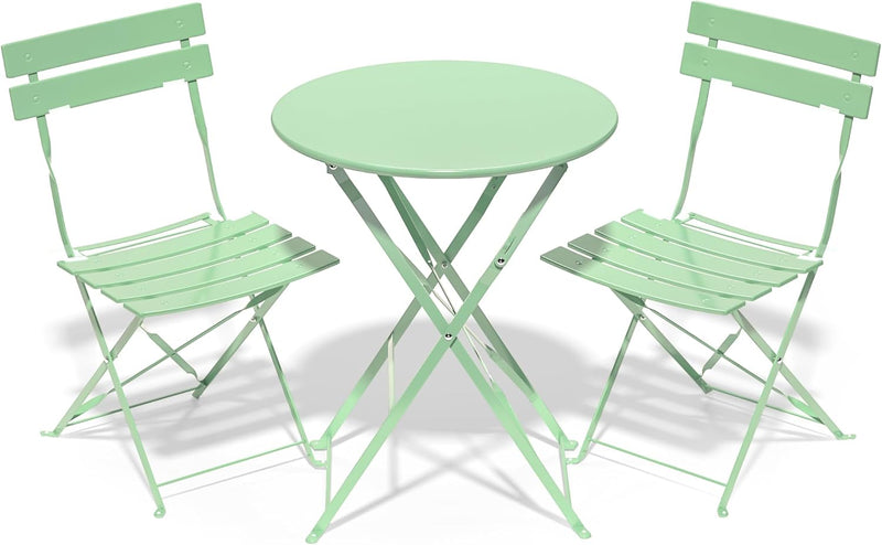 Folding Bistro Table and Chairs for Garden Foldable (Set of 2)